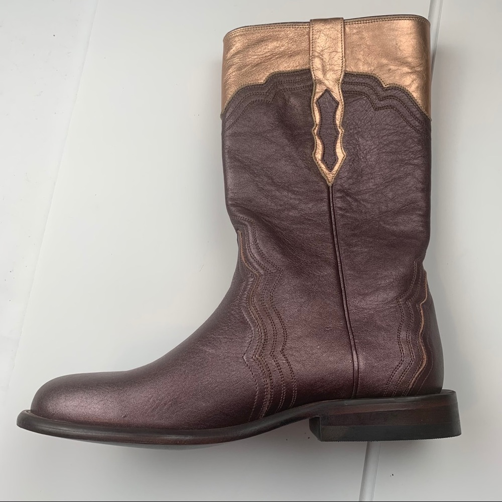 Lucchese Metallic Bronze Rose Gold Boots Size 6B - Picture 5 of 13